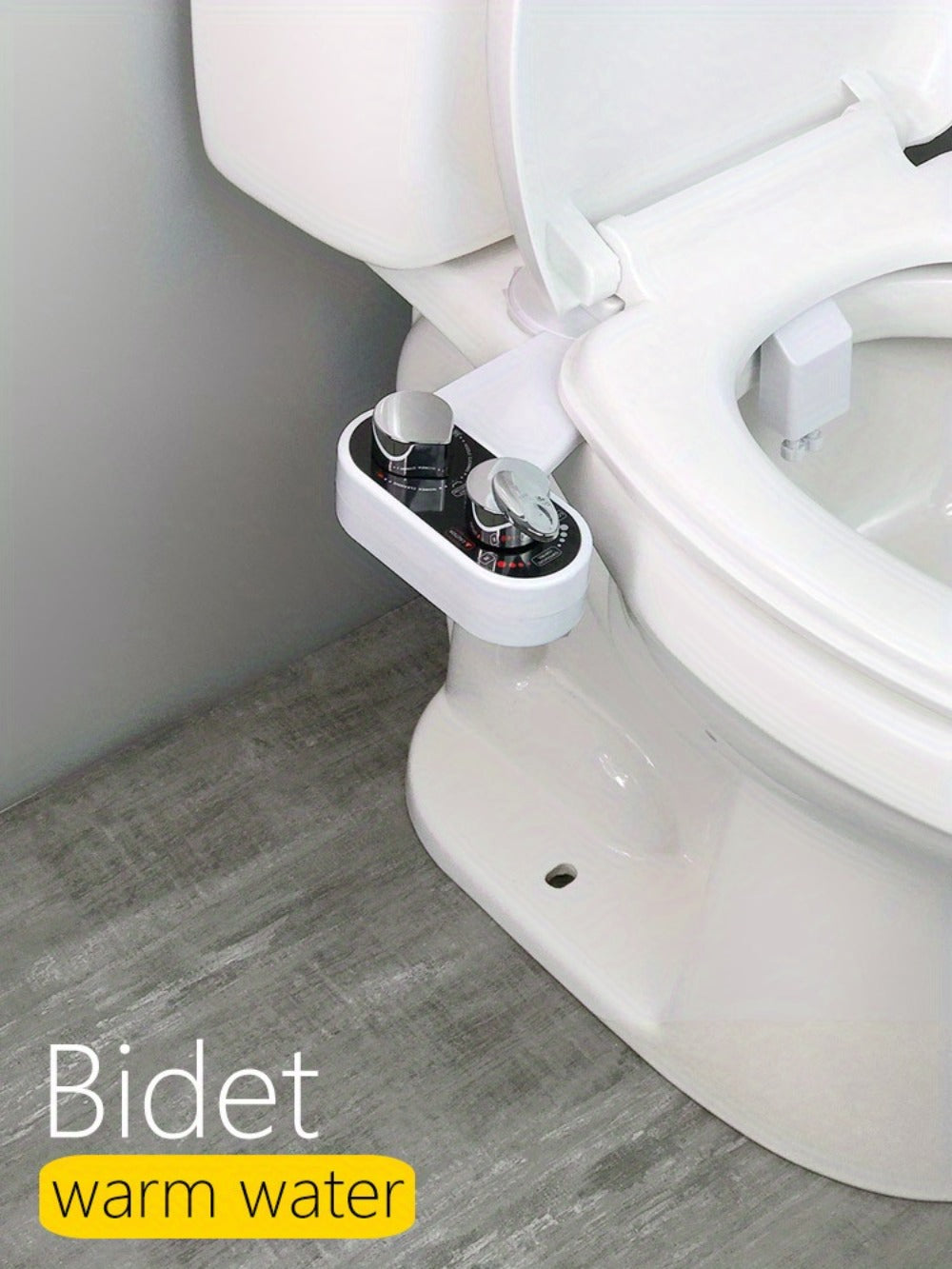 Bidet Attachment Hot and Cold Water, Dual Nozzle Non-Electric Toilet Seat Bidet, Rear & Feminine Wash