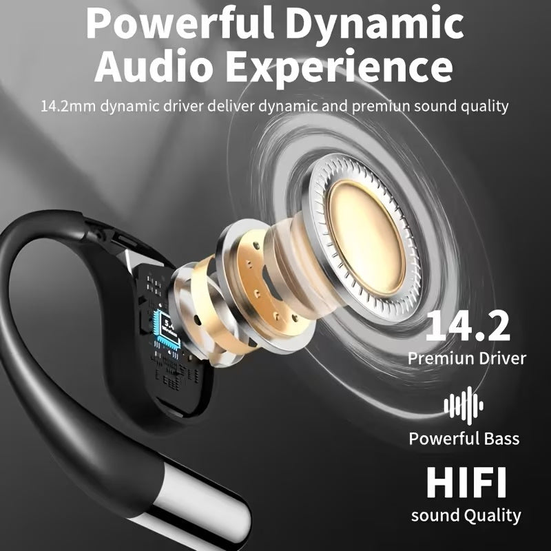 Bone Conduction Headphones Bluetooth 5.4 Open Ear Sport Earbuds 80H Battery LED Display Stereo for an Everyday Personal Care Routine