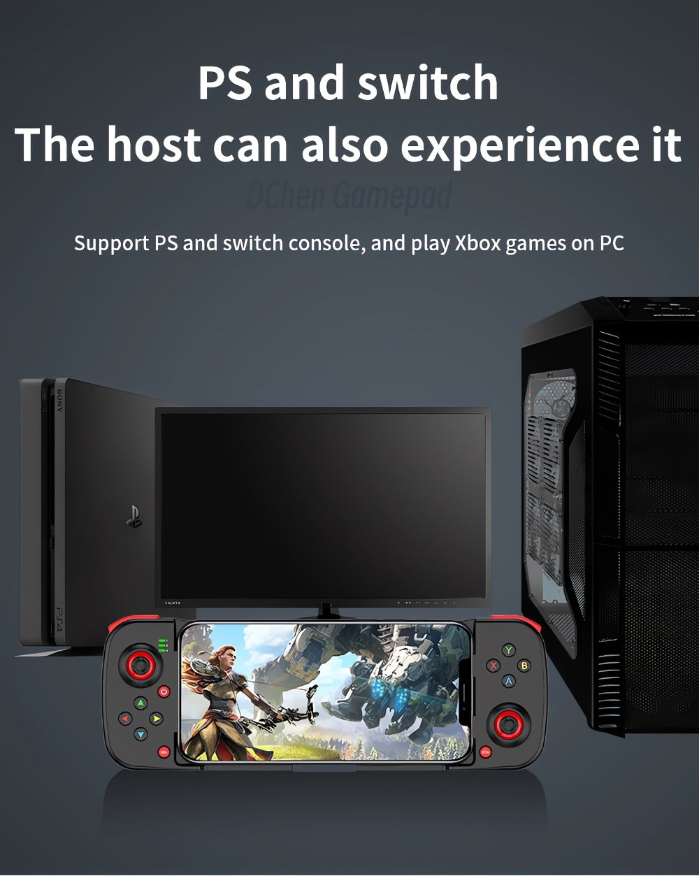 Bluetooth Wireless Gamepad Controller for iPhone Android PC Tablet Steam Deck, Rechargeable, Design
