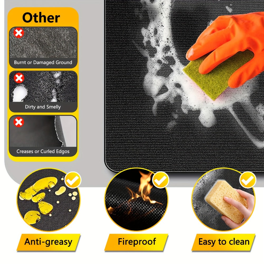 BBQ Grill Mat Fireproof & Heat Resistant - Double-Sided Fiberglass Grill Pad for Outdoor Grills, Fire Pits & Smokers