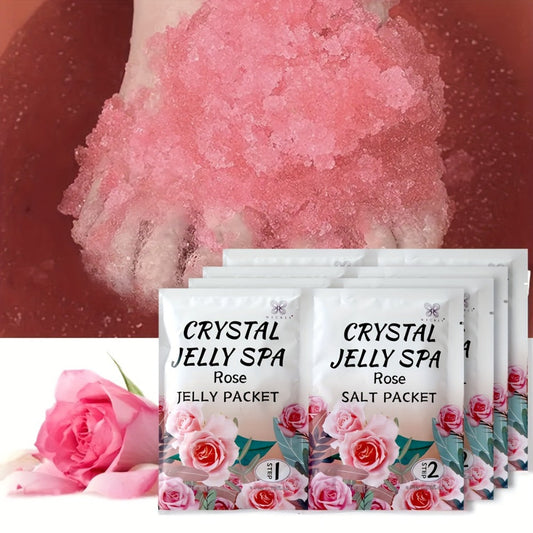 Foot Soak for Dry Cracked Feet Jelly Spa Bubble Bath Salt – Moisturizing Exfoliating Foot Care Treatment, Honey Lavender Lemon & Rose