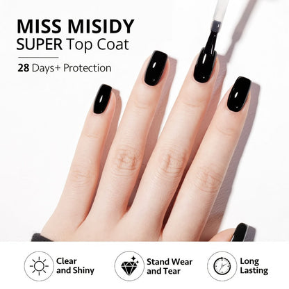 Soak-Off Gel Top Coat and Base Coat Set 2Pcs Super Shine Mirror Finish Long Lasting LED UV Lamp Gel Polish Foundation Seal Manicure Kit Nail