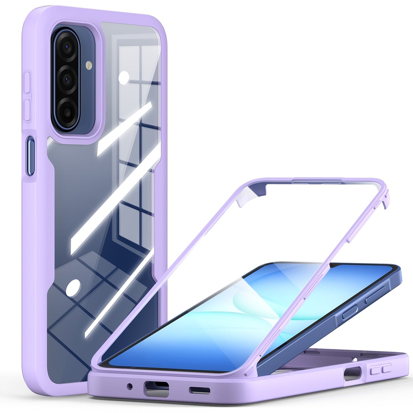 Samsung Galaxy A-Series Rugged Case with Built-In Screen Protector – Full Body Shockproof Phone Cover for Galaxy A15 A16 A17 A36 A37 A56 A57