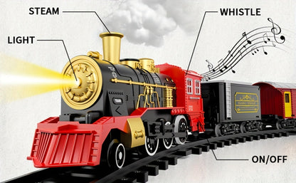 Electric Train Set for Kids with Steam Locomotive Engine Lights & Sound with the Listed Color, Size or Set Options for Everyday Use