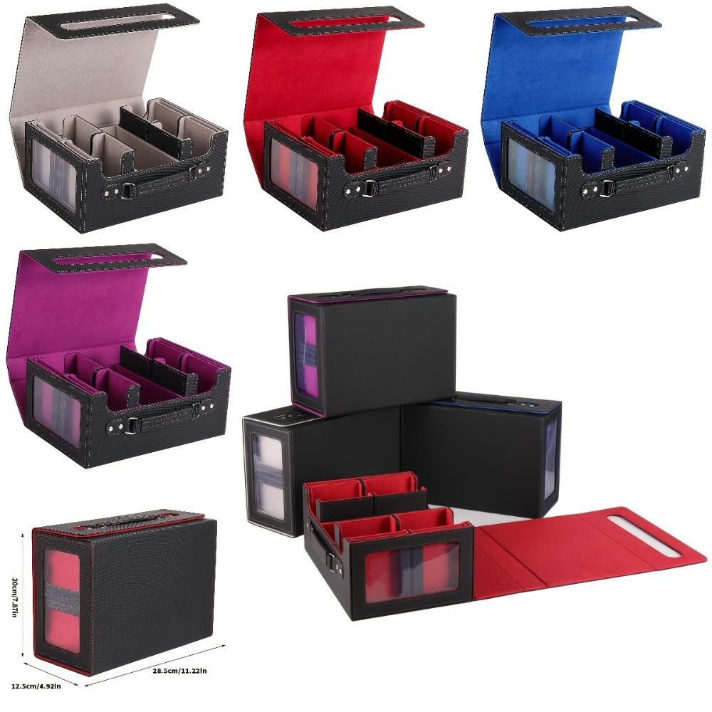 5-in-1 Card Storage Box 400+ Cards – Detachable Sports Card Organizer Display Case for Pokemon MTG Baseball Football TCG Trading Cards