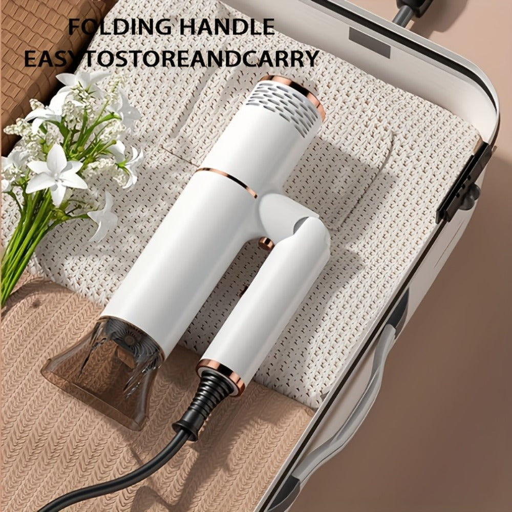 Foldable Hair Dryer with Storage Stand, Concentrator-Style Nozzle, Hot and Cold Air Labels and Four Colors