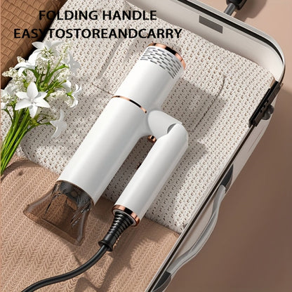 Foldable Hair Dryer with Storage Stand, Concentrator-Style Nozzle, Hot and Cold Air Labels and Four Colors