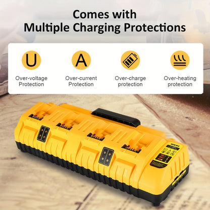 4-Port Dewalt Battery Charger DCB104 12V 20V Max 2 USB Ports for Entryways, Bedrooms and Living Spaces