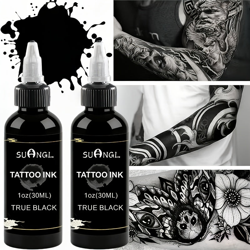Tattoo Ink Black and White 1.01oz Bottle Options with Single, Two-Bottle and Mixed Color Sets