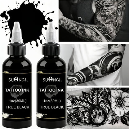 Tattoo Ink Black and White 1.01oz Bottle Options with Single, Two-Bottle and Mixed Color Sets