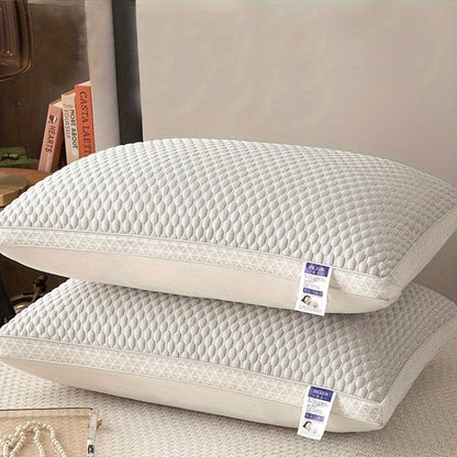 Two-Piece Rectangular Bed Pillow Set in Blue, Gray, Pink or Indigo with Pictured 80 x 50 cm Size