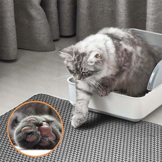 Cat Litter Mat Honeycomb Double Layer – Waterproof Urine-Proof Washable Litter Trapping Mat, Reduces Scatter & Easy to Clean