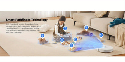 Dreame D10 Plus Gen 2 Self-Emptying Robot Vacuum & Mop Refurbished, 6000Pa Suction, 90-Day Base, LiDAR Navigation