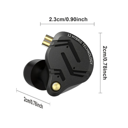 KZ ZS12 PRO X In-Ear Monitor Hybrid IEM Headphones Detachable Cable Noise Cancelling for Bedside Audio, Alarms and Room Entertainment