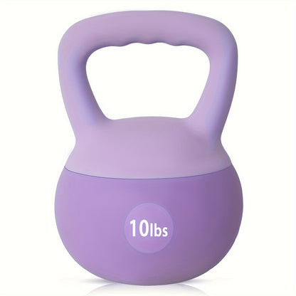 Soft PVC Kettlebell Iron Sand Filled – Wide Non-Slip Handle, 10 to 25 lbs, Safe for Home Use – Strength Training Weights for Women &