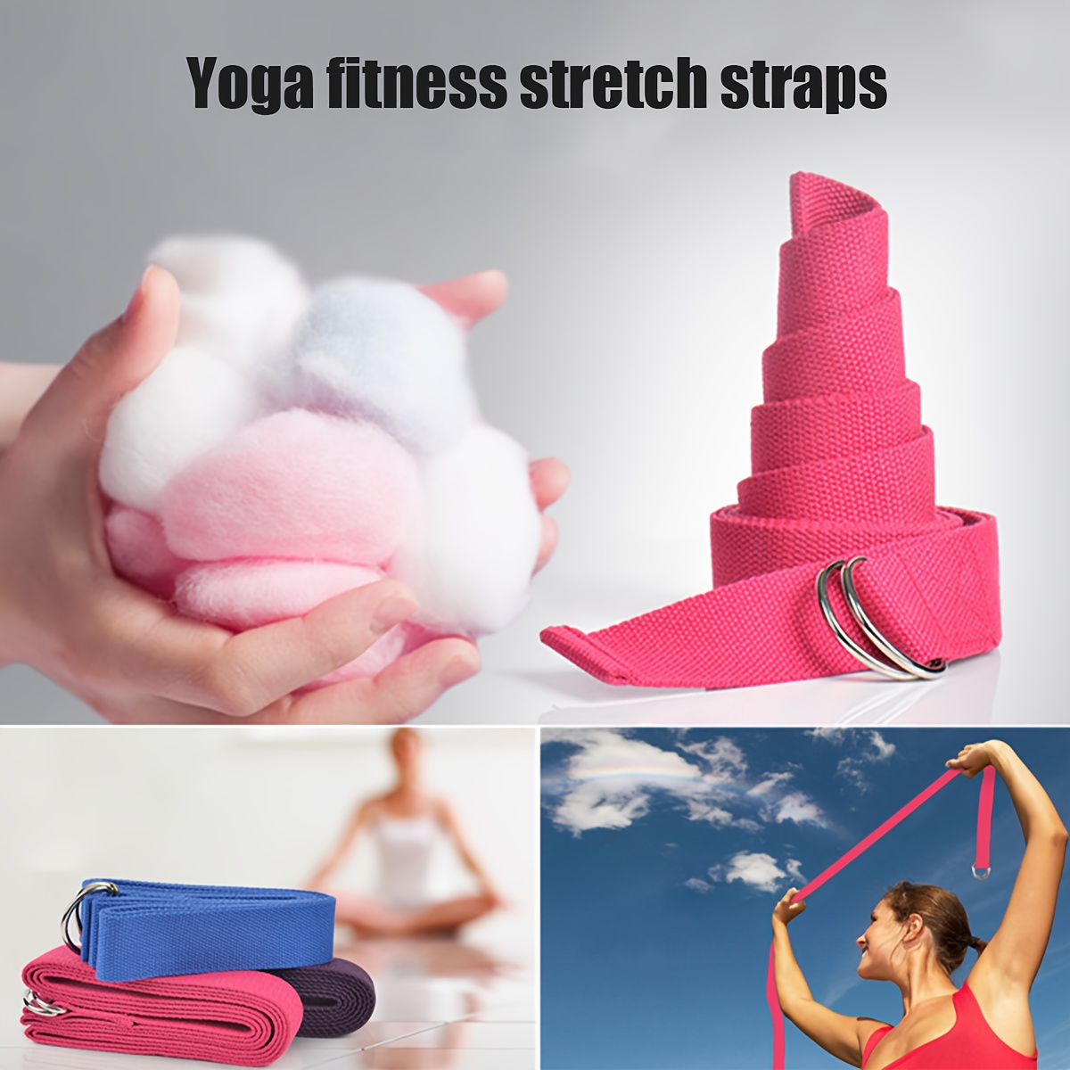Yoga Fitness Set 11-Piece – Elastic & Resistance Bands, Yoga Ball, Stretching Band & Pilates Abdominal Hip Training Kit for Women Home