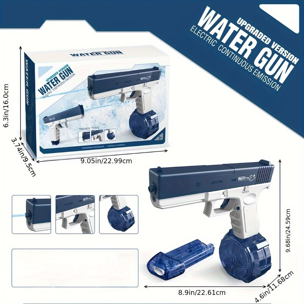 Compact Electric Water Blaster with 500cc and 60cc Detachable Reservoirs, Blue or Pink Body Design