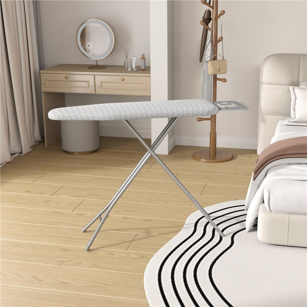 Full-Size 52-by-14-Inch Folding Ironing Board with Four-Leg Stand and Iron Rest in Four Colors