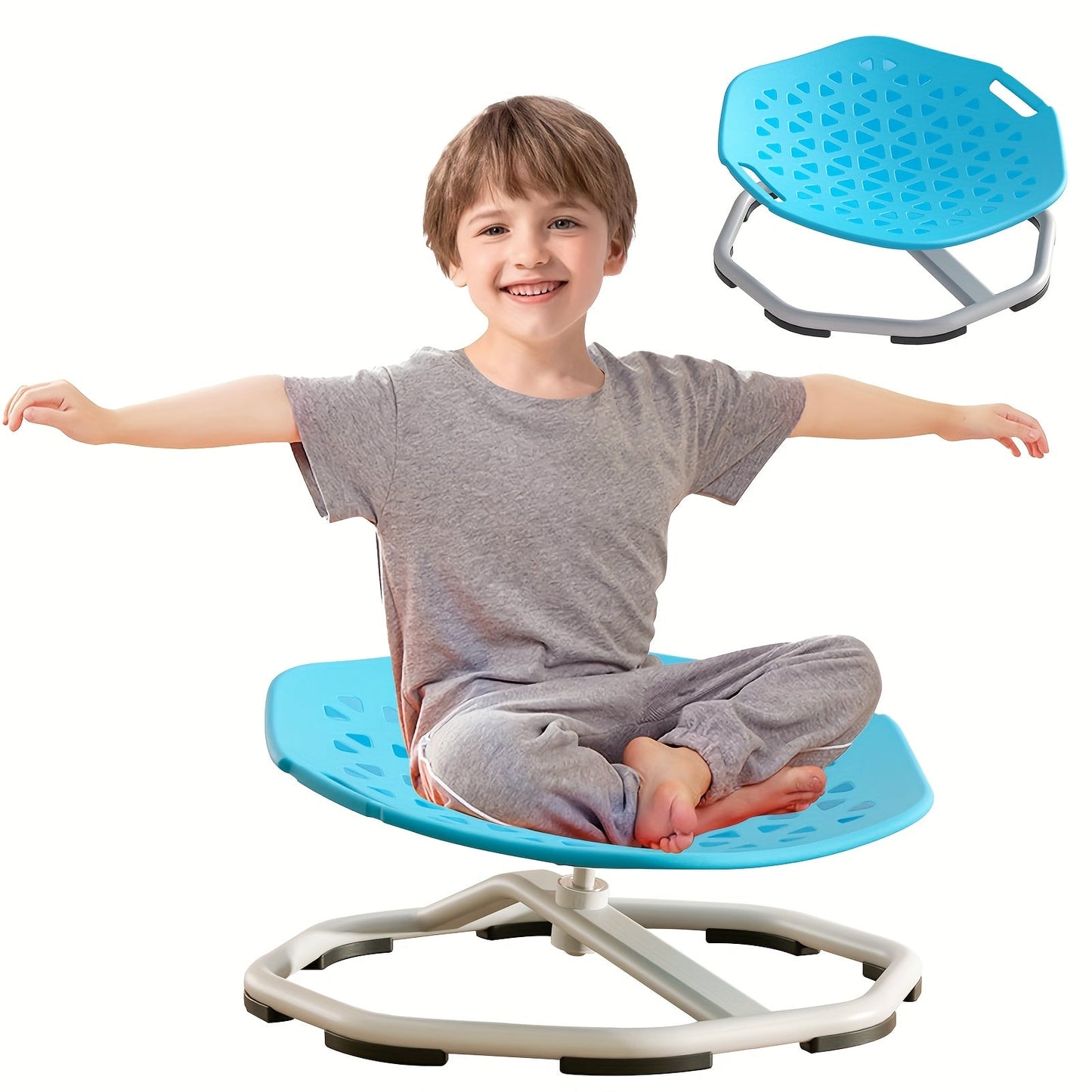 Sensory Spinning Chair for Kids with Autism & ADHD, Ages 3-18, Swivel Sit and Spin Chair to Improve Focus & Body Balance