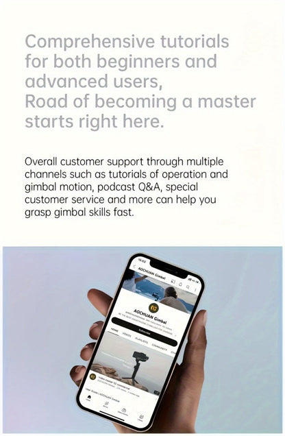 AOCHUAN Foldable 3-Axis Gimbal Stabilizer with Extendable Pole & Panoramic Gesture Control, AI Face Tracking Phone Gimbal