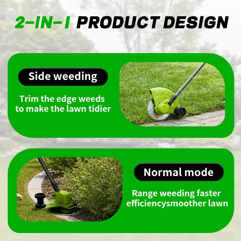 Cordless Lawn Mower 3-in-1, Trimmer Edger Small Yard Patio Garden for Garden, Patio and Yard Use