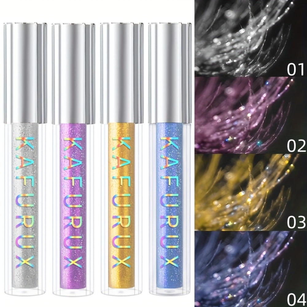 Colored Mascara Set 4pcs for Women – Vibrant Silver Blue Yellow Purple Curling Long-Lasting Formula, Highly Pigmented Bold Eye Makeup