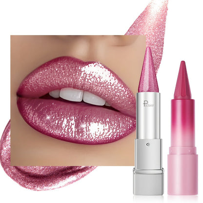 Lipstick Set 2pcs for Women – Highly Pigmented Waterproof Matte & Metallic Shimmer Lip Color Combo with Pointed-Tip Precision
