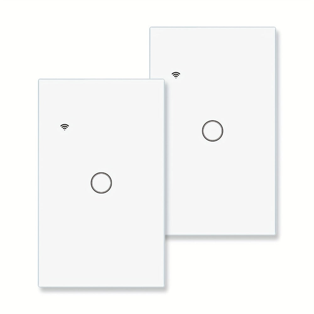 No Neutral Wire Smart Touch Wall Switch MOES WiFi 1/2/3 Gang Single Fire, Works with Alexa & Google Home