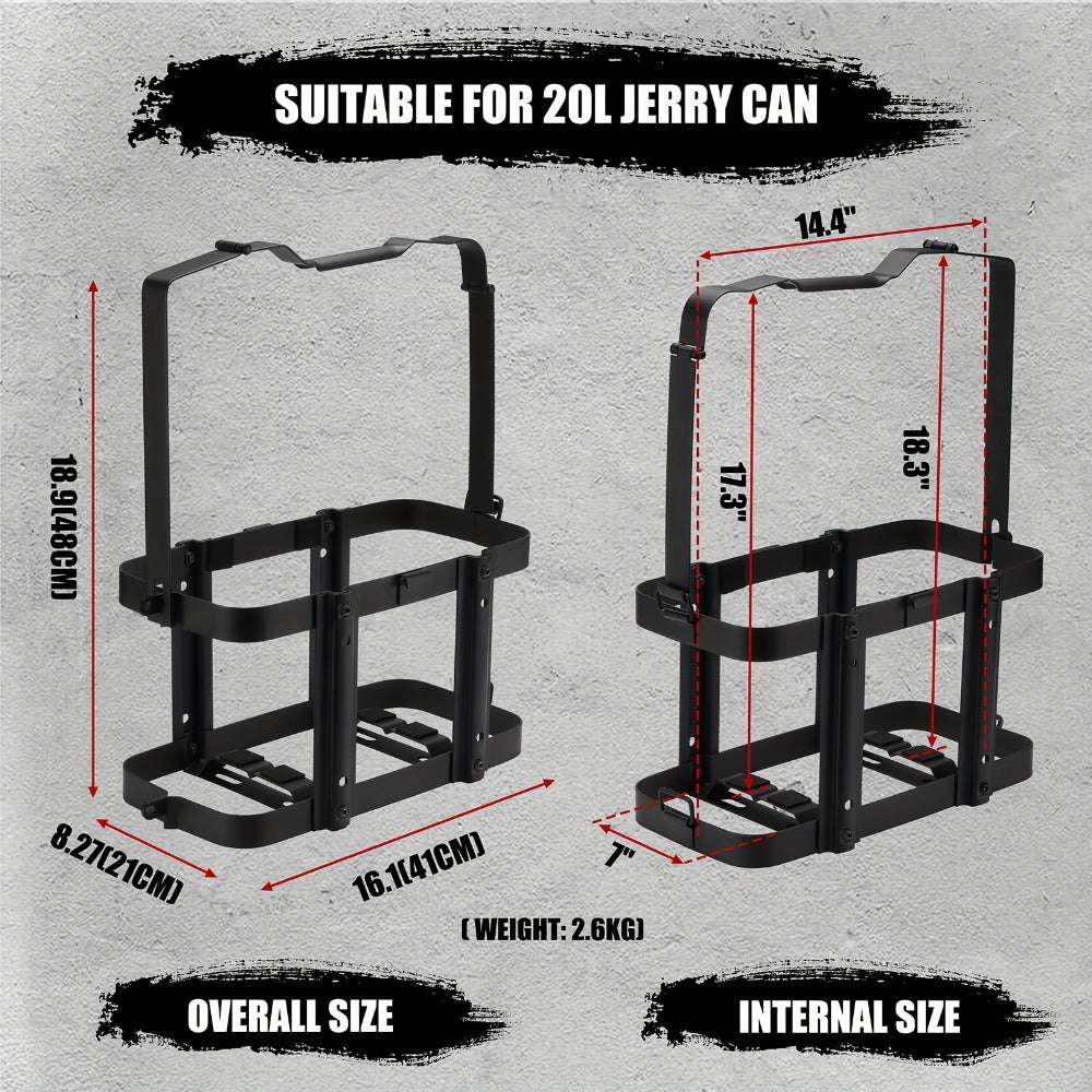 Jerry Can Holder Mount 5 Gallon 20L NATO Style Steel Gas Can Lockable Mounting Bracket for Jeep Truck RV Motorcycle Overlanding Camping