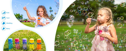 Party Favors Bubble Bottles with Wands, 4 oz Each in 6-, 12- or 24-Piece Event Packs for Celebrations