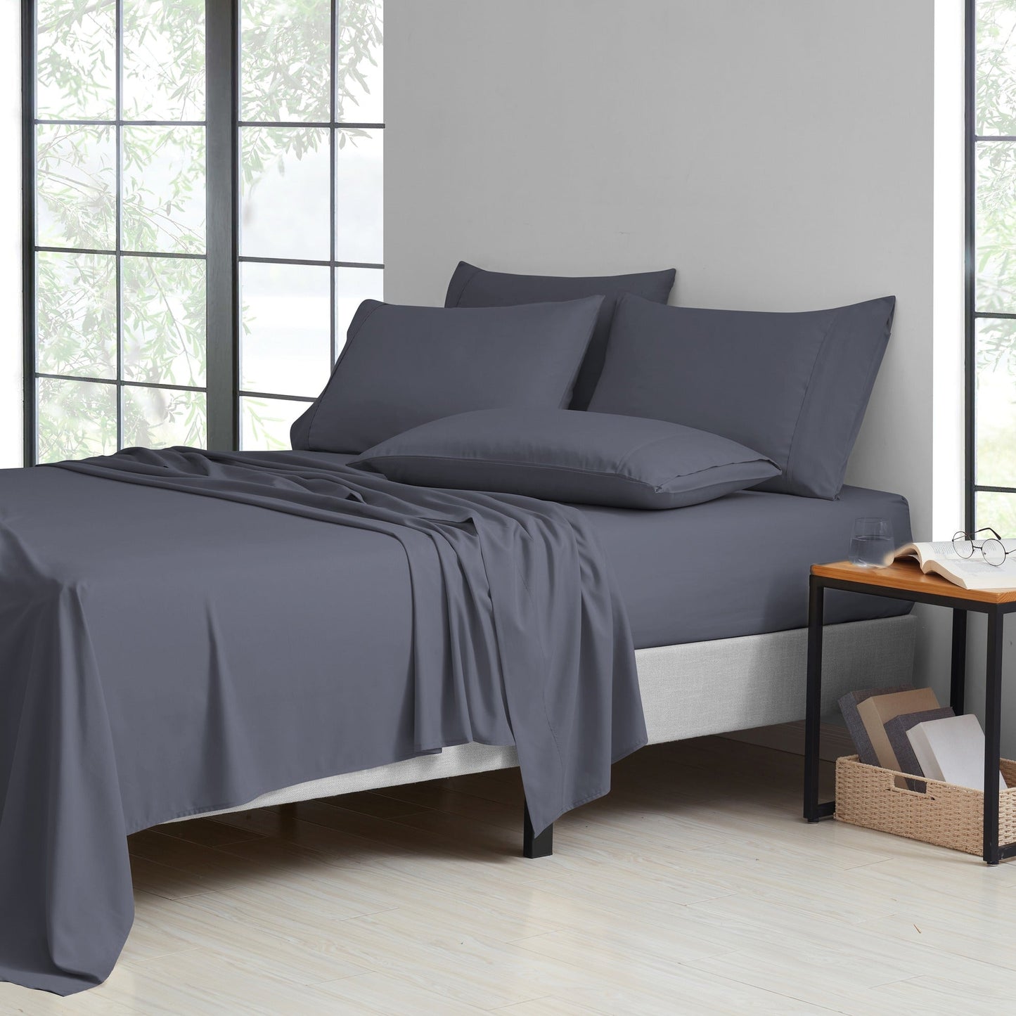 Microfiber and Bamboo Blend Sheet Set with 3- or 6-Piece Packages, 20 Colors and Five Bed Sizes