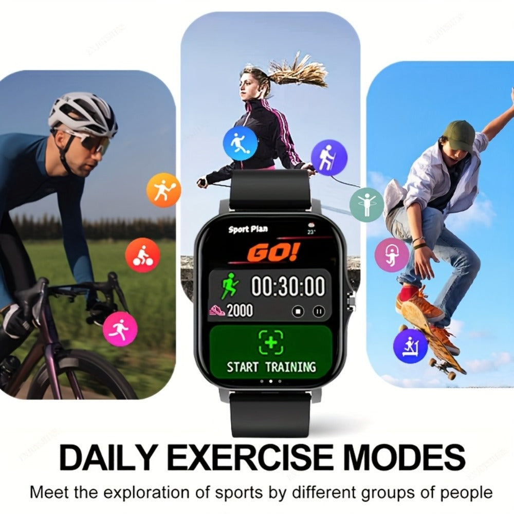 Smartwatch 1.83 Inch Fitness Tracker with Dual TPU Straps, Calling and Multi-Sport Records