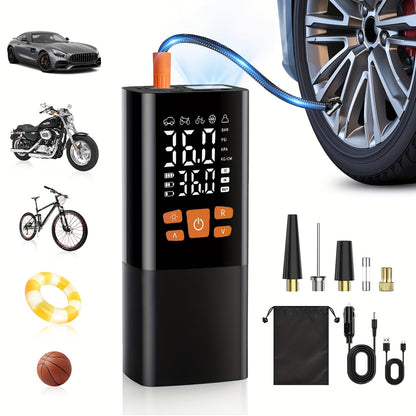 Portable Tire Inflator Air Compressor - 160 PSI 20000mAh Cordless Tire Pump 4X Faster with LED Light for Car