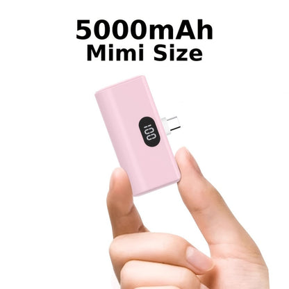 Power Bank 5000mAh Mini with Foldable USB-C Plug, 10W Listed Charging and Digital Display Pack