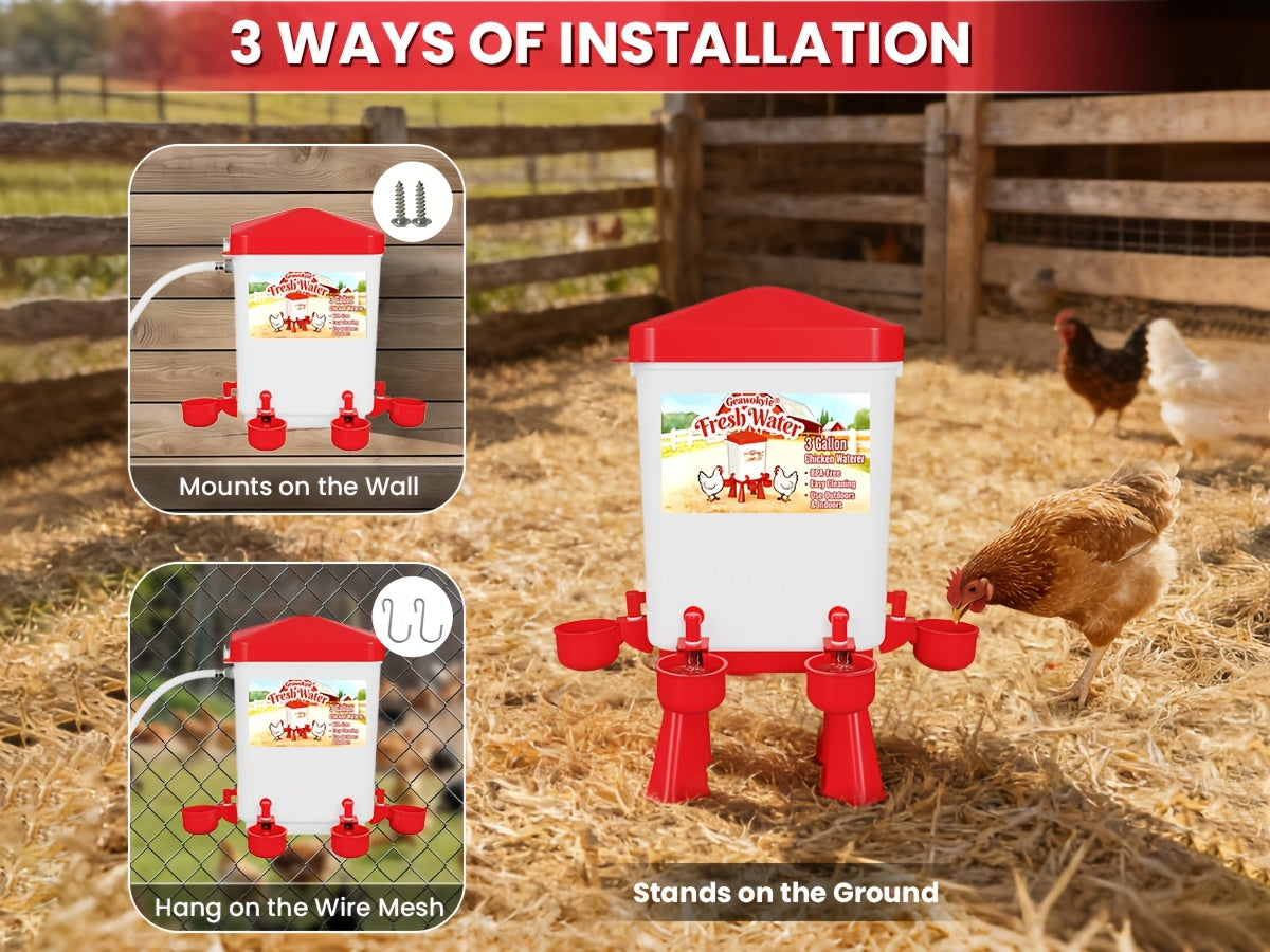 Chicken Waterer, Float Valve Hose Connect Continuous Auto Chick Duck for Garden, Patio and Yard Use