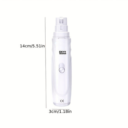 Electric Pet Nail Grinder 2-Speed 3-Port – Rechargeable Quiet Dog Cat Nail Trimmer with 3 Hour Battery Life