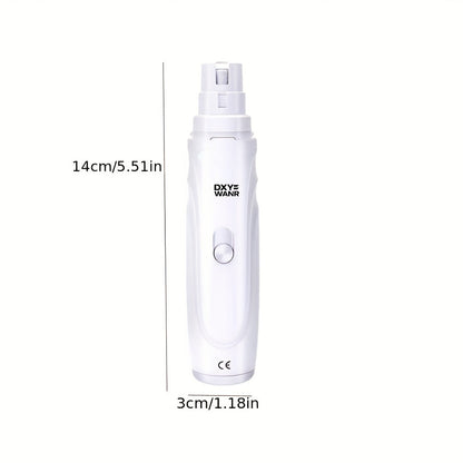 Pet Nail Grinder, DXYE WANIR Rechargeable Two-Speed Tool with Three Port Sizes and White Finish