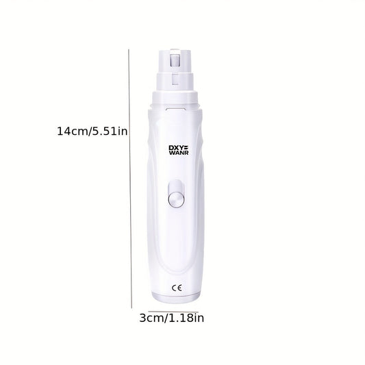 Pet Nail Grinder, DXYE WANIR Rechargeable Two-Speed Tool with Three Port Sizes and White Finish