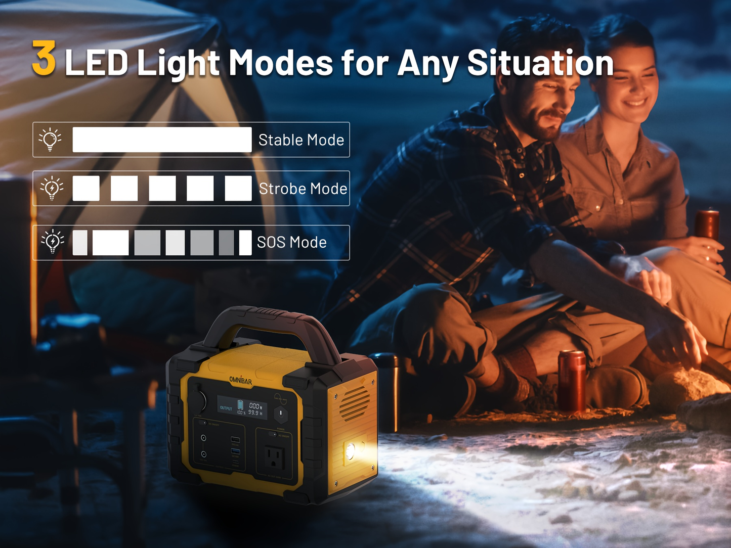 Portable Power Station 294Wh 300W with 600W Peak, Eight Outputs, AC, DC, USB-C and LED Light