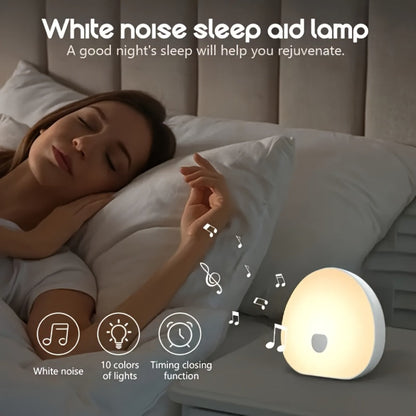 White Noise Machine with RGB Smart Light, Portable USB Rechargeable Sleep Aid, 1200mAh Battery, Touch Control