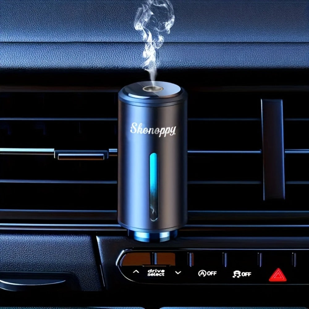 Car Air Freshener Serenepy Waterless Vent Diffuser with USB Power, Three Intensity Levels and 3- or 6-Bottle Options