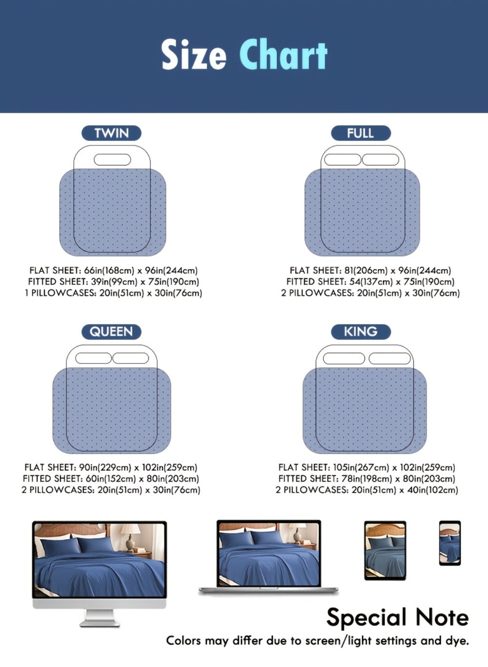 Fitted Sheet Set Deep Pocket | Soft Cooling Breathable Bedding 3-4pcs Fade-Resistant All-Season for Twin Full Queen King