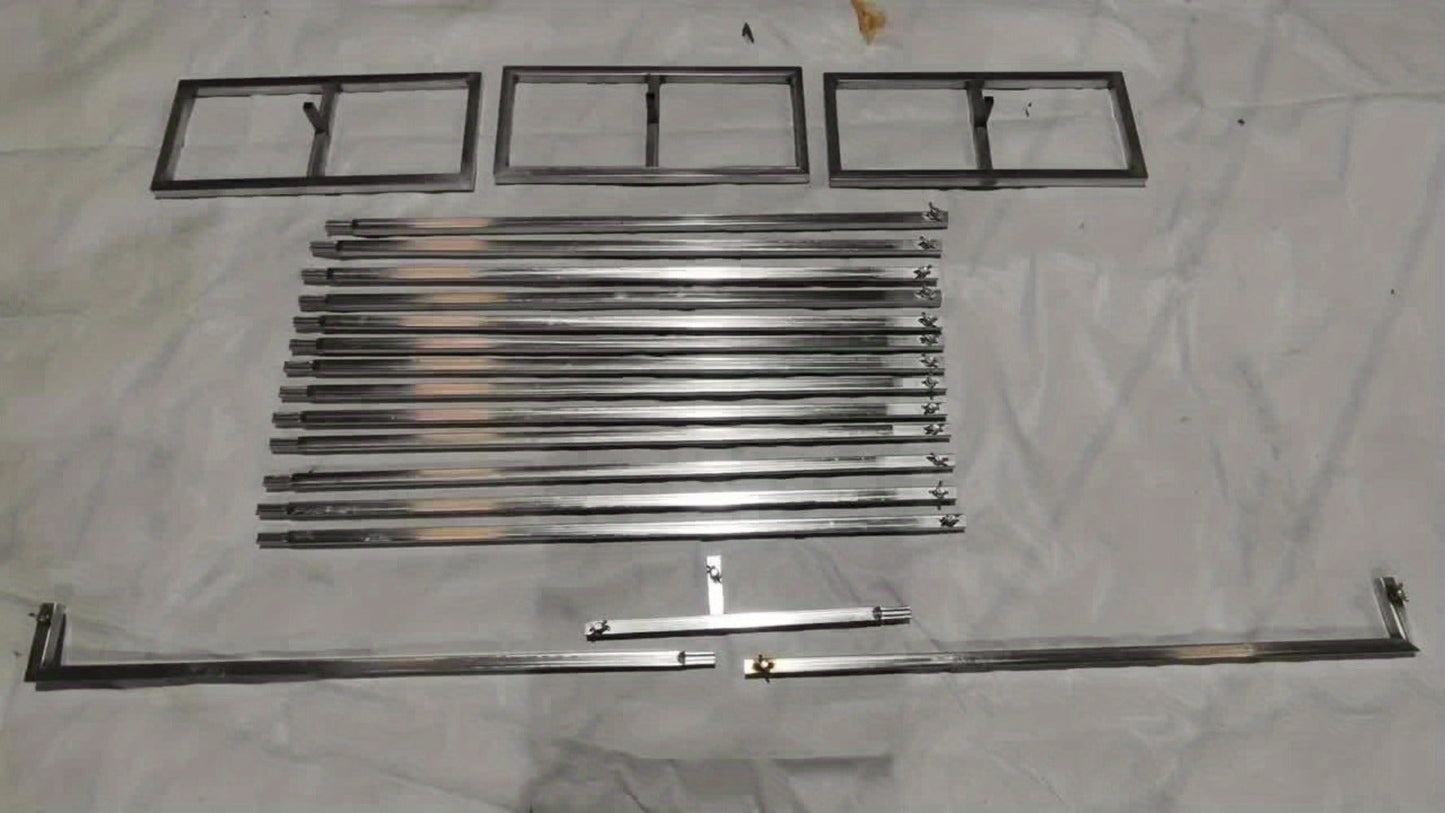Backdrop Stand 20 x 10-Foot Stainless Pipe-and-Drape Frame with Three Square Bases and 15-Pole Kit