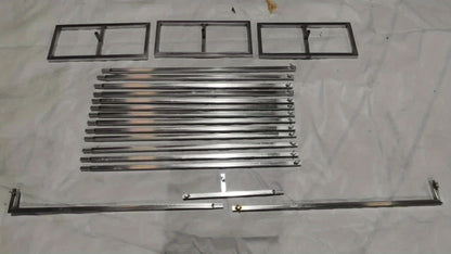 Backdrop Stand 20 x 10-Foot Stainless Pipe-and-Drape Frame with Three Square Bases and 15-Pole Kit