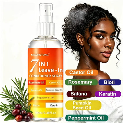 7-in-1 Leave-In Hair Essence Spray for Women - Anti Frizz Shine Boost Heat Protection Deep for Bath Time, Home Spa and Personal Care