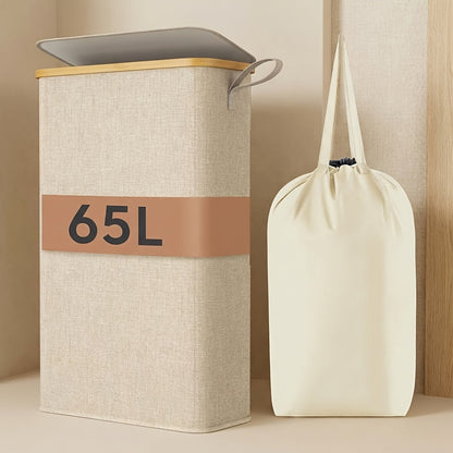 Slim Lidded Laundry Hamper with Removable Bag in Six Colors and 50L, 65L or 75L Options Pictured