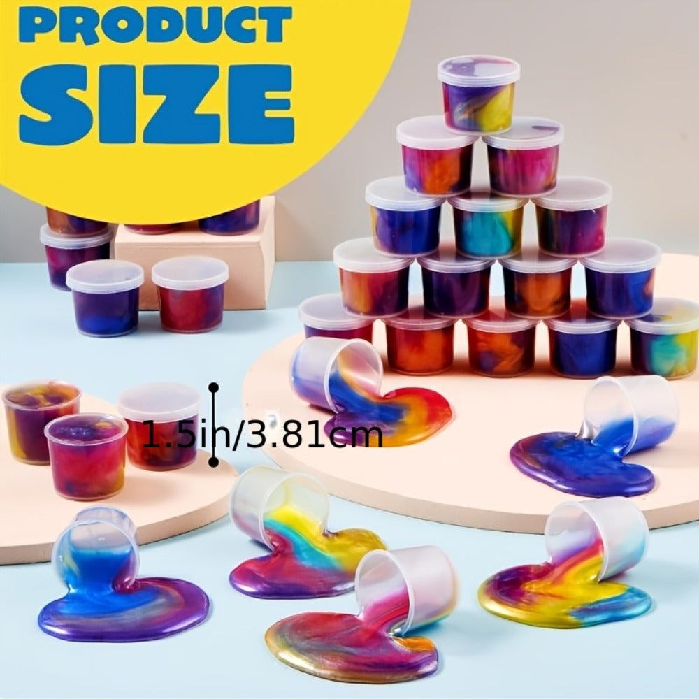Galaxy Slime Party Favors for Kids 36 Pack Bulk Slime Cups Stretchy Non-Sticky Classroom for Parties, Celebrations and Guest Favors