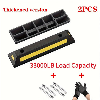 Garage Parking Curb Stop Rubber Wheel Stop 21 Inch Heavy Duty Car Tire Guide Railing for Garage Floor Wall Protector Vehicle Parking Aid 1pc