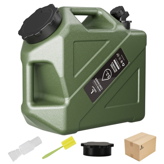 Collapsible Camping Water Storage Bucket 3.2 Gal Portable Water Tank with Faucet Dispenser Army Green Outdoor Emergency Water Container