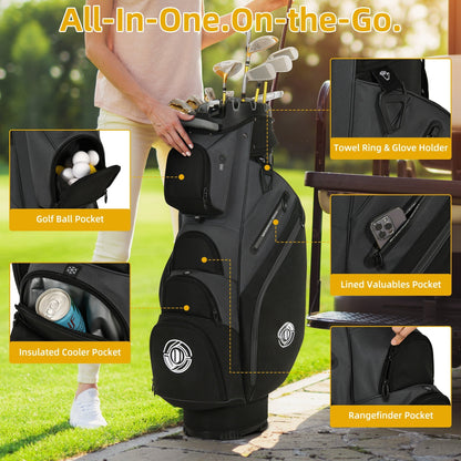 Hard Shell Golf Bag Armored Protective 900D High-Density Oxford Cloth Large Capacity Professional Equipment Travel Bag 105x27x38cm Deep Grey